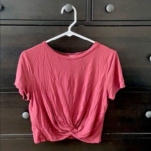 Front Twist cropped t shirt